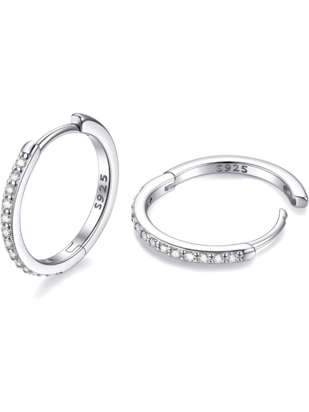 925 Sterling Silver Huggie Hoop Earrings for Women - Elegant & Lightweight